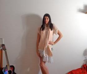 Handmade Knitted Peach Scarf