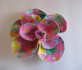 Pink Floral Brooch Tropical Flower
