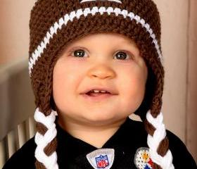 Crochet Football Hat Newborn to Toddler sizing Photography prop
