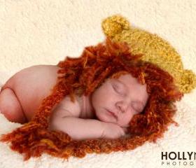 Crochet Newborn Lion Hat Photography Prop