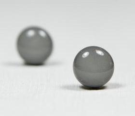 Gray Post Earrings - Polymer Clay Stud Earrings - Post Earrings Jewelry Jewellery 