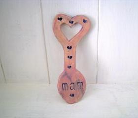Mam ceramic Lovespoon. Made in Wales, UK. Ready to Ship.