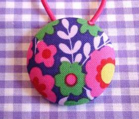XL Ponytail Holder, Purple Flowers