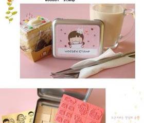 Korean DIY Wooden Stamp Set - Pink