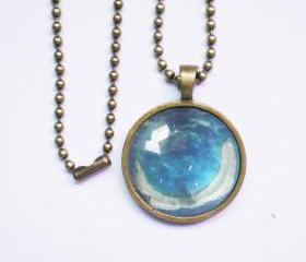 Custom Map Necklace, Molokini Islands Reservior, Photo/ Image/ Picture, Map Jewelry