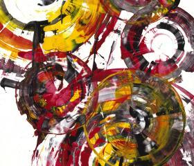  Contemporary Art - Abstract Painting - Modern Art - Rich Round Red Spherical Joy -- 840.120911 