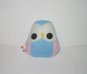 Kawaii Owl Plushie Blue and Pink