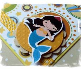 Little Mermaid Happy Birthday Handmade Card