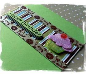 Cupcake Happy Birthday Handmade Card