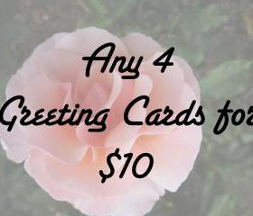 Greeting Card / Note Card Set - Any 4