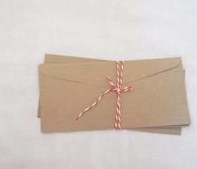 10 Long letter flat kraft 23cm X 10.5cmenvelopes great to use for money letters document long card