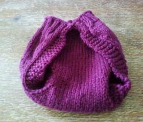 Maroon Hand Knit Wool Diaper Wrap-Daytime