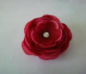 Girl's Pink and Red Rose Hair Clip