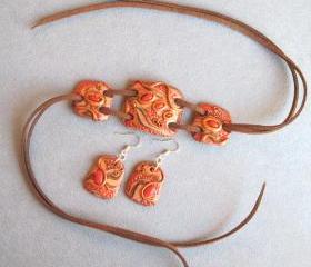 Bracelet and Earrings - Unique handmade size - Universal size - OOAK