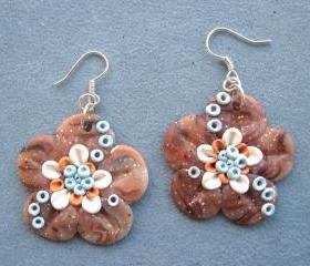 Flowers Earrings Polymer Clay Unique handmade - Fimo - OOAK