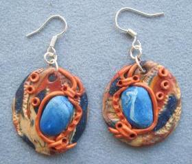 Long Earrings in stylish design - Unique handmade - Fimo - OOAK