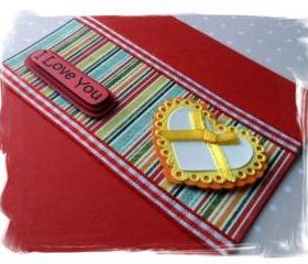 Big Yellow Heart I Love You Handmade Card