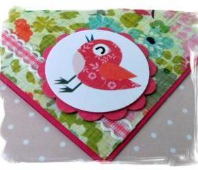Little Bird Chirping Happy Birthday Handmade Card