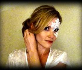 White Lace Half Mask - Adheres to skin!