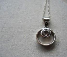 eternity necklace white topaz eternity necklace sterling silver necklace