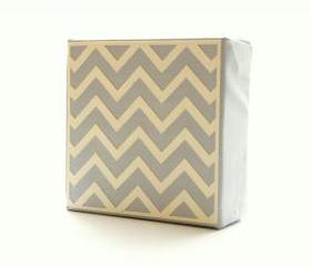 Gray Chevron Art Block- Free Shipping