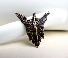 Hand Patina Angel Pendant, Angel Pendant, Patina Pendant