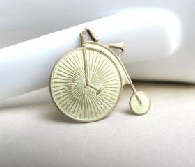 Cream Antique Bike Charm, Antique Bike Pendant, Cream 