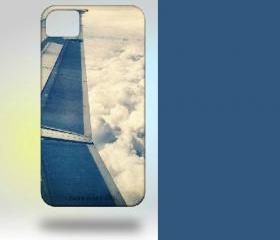 iPhone 4 Case: Wing and Clouds Original Photography blue white pastel airplane