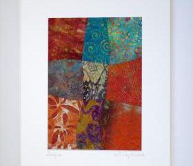 Framable Fiber Art, Matted 8 x 10 Quilt