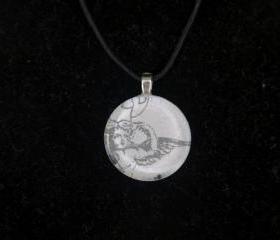 Angel Pendant on Black Cord