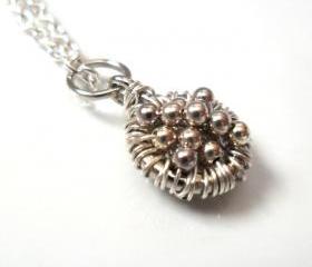 Necklace Sterling silver Pendant Charm -Full of wishes- Metallic. Valentine's Gift For Her Under 30