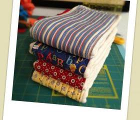 Diaper Burp Cloths, Fun With Letters , Set of Four
