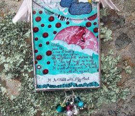 It is Well with My Soul Bible Hymn Soldered Glass Collage Art Ornament or Knob Hanger ... 004