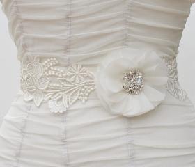 Ivory Wedding Sash, Bridal sash