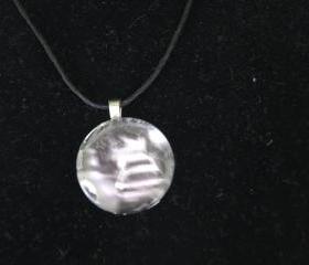 Blurry Cars Glass Pendant on Black Cord