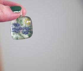 Floral Pendent on Black Cord