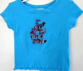 Toddler Girls Tee Embroidered With Military Saying