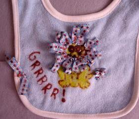 REVERSIBLE Handpainted Bib Ribbons And Funny Phrase