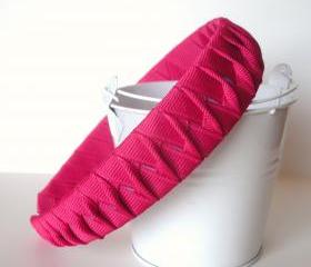 Twisted Woven Headband: one inch wide made from shocking pink grosgrain
