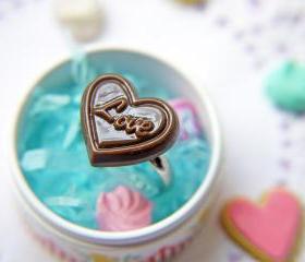 Love. Chocolate Heart Ring.