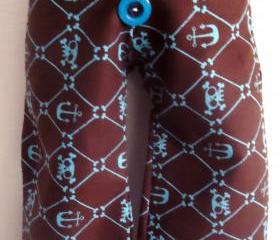Infant Rocker Pants Handmade With Retro Buttons And Skulls