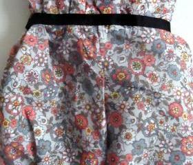 Handmade Retro Romper Open Back Sizes 3 Months 6 Months 5T 6T