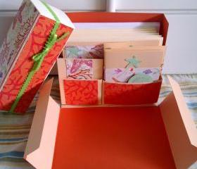 Stationery Box - Peach, Orange and Coral set