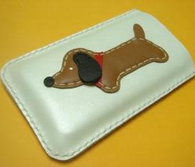Jemma the Dachshund iPhone leather case ( White )