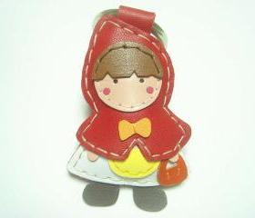 Selina the Red Riding Hood leather keychain ( Red )