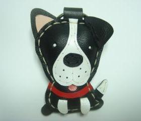 PD the Pitbull Terrier leather keychain ( Black )