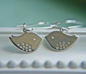 Lovebirds Earrings In Silver. Simple And Lovely