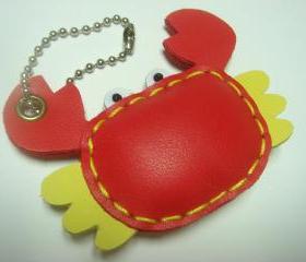 Leather Charm - Maria the Red Crab leather charm