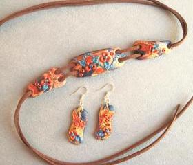 Bracelet and Earrings - Unique handmade set - Universal size - OOAK
