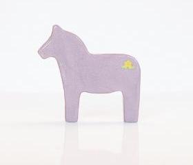 Lilac Dala Horse Figurine with Yellow Flowers 